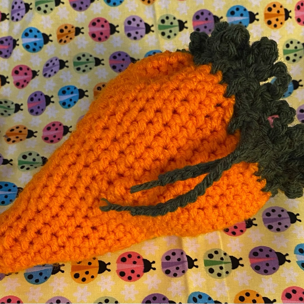 Handmade Crochet Carrot Bag/sack